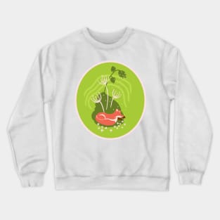 Sleeping fox with flowers Crewneck Sweatshirt